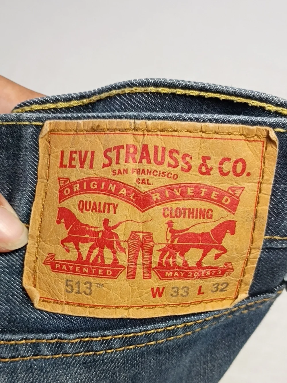 EUC Levi Strauss 513 Mens Dark Wash Straight Leg Jeans Size W33 L32 Denim